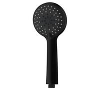 AQUAUNO Soffione doccia nero - 3 tipi di getto (doccia a pioggia. Massaggio) - Alta pressione & Risparmio d'acqua - Ergonomico Rotondo - Attacco standard 1/2"