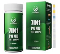 AQUAVERITY Bandelettes de test 7 en 1 pour bassin - Kit de test précis pour le pH, les nitrates, les nitrites, les carbonates, la dureté, le chlore total et libre - Pour bassins - 50 bandelettes