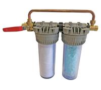 Aquawater - 106358 - Duplex New Generation - stazione doppio filtro anticalcare anticorrosione 12 mesi - collegamento facile nuova generazione senza attrezzi - durata cartuccia: 12 mesi