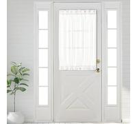 Aquazolax Tenda a pannello sottile per porta francese, con tasca per asta, elegante, in voile, bianco puro, 63,5 x 101,6 cm, per porta in vetro, 1 pezzo