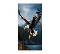Aquila alla caccia Copertura per striscione per porta di benvenuto decorativa da appendere per porta d'ingresso, grande sfondo divertente, decorazioni per interni ed esterni, decorazione per feste, 90