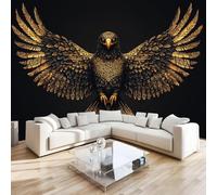 Aquila Animale Fotomurali 3D Effetto Ali Dorate Non Tessuto Murale Carta Da Parati Decorazione Da Parete 366x254 cm Per Soggiorno Camera Da Letto Ufficio