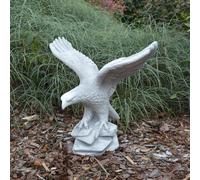 Aquila aquila reale uccellino statua in pietra H.32 cm grigio 5 kg cemento bi...