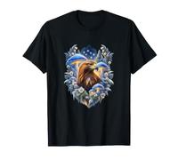Aquila Bruna tra i Funghi Blu Maglietta