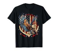 Aquila calva americana bandiera USA aquila patriottica 4 luglio Maglietta