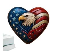 Aquila Calva Artigianale - 5x5cm 1.97x1.97in | Ricordo Cuore Spirito Americano Saluto A 250 Anni Di Libertà Mini Ornamento Cuore Bandiera Aquila | Simbolo Da Collezione Decorativo Patriottico Per Scri