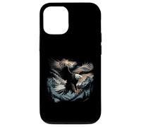 Aquila calva che vola attraverso le montagne Foresta americana Custodia per iPhone 12/12 Pro