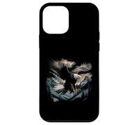Aquila calva che vola attraverso le montagne Foresta americana Custodia per iPhone 12 mini