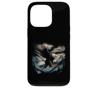Aquila calva che vola attraverso le montagne Foresta americana Custodia per iPhone 13 Pro