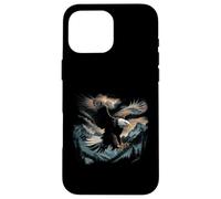 Aquila calva che vola attraverso le montagne Foresta americana Custodia per iPhone 16 Pro Max