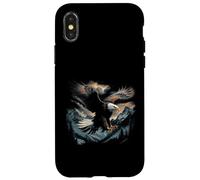 Aquila calva che vola attraverso le montagne Foresta americana Custodia per iPhone X/XS