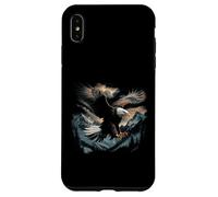 Aquila calva che vola attraverso le montagne Foresta americana Custodia per iPhone XS Max