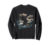 Aquila calva che vola attraverso le montagne Foresta americana Felpa
