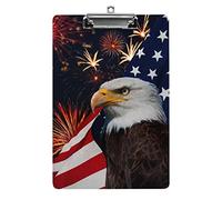 Aquila calva Fuochi d'artificio con bandiera americana Formato A4 Appunti Divertente estetica Lavoro Studiare Lettera Lavagna per appunti standard 12,5×8,5 in faesite per l'aula scolastica Bambini c