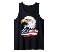 Aquila Calva in Design con Bandiere Americane Canotta