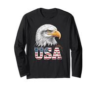 Aquila Calva in Design con Bandiere Americane Maglia a Manica