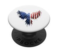 Aquila calva in design con bandiere americane PopSockets PopGrip Adesivo