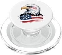 Aquila calva in design con bandiere americane PopSockets PopGrip per MagSafe
