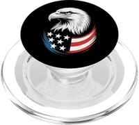 Aquila calva in design con bandiere americane PopSockets PopGrip per MagSafe