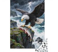 Aquila Calva Jigsaw Puzzle Impossibili 1000 Pezzi Ocean Lightning Decorazione Per La Casa. Giochi Rilassamento E Intelligence Per Adulti E Ragazzi Da 14 Anni 1000pcs (75x50cm)