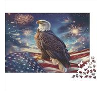Aquila Calva Jigsaw Puzzle Impossibili 1000Pcs Fuochi d'artificio cielo notturno Decorazione Per La Casa. Rilassamento E Intelligence Per Adulti E Ragazzi Da 14 Anni 1000pcs (75x50cm)
