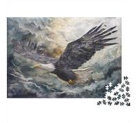 Aquila calva Jigsaw Puzzle Impossible 1000Pcs Sea of Clouds Decorazione Per La Casa. Rilassamento E Intelligence Per Adulti E Ragazzi Da 14 Anni 1000pcs (75x50cm)
