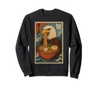 Aquila calva Mangiare Ramen Kawaii Anime Pet Eagle Foodie Art Felpa