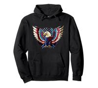 Aquila calva patriottica con bandiera USA per il 4 luglio Felpa con Cappuccio