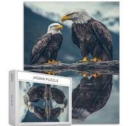 Aquila calva sul lago 1000 pezzi puzzle per adulti pittura a olio texture puzzle artistico colorato puzzle fai da te per la decorazione della casa regali puzzle famiglia perfetto per serate di gioco