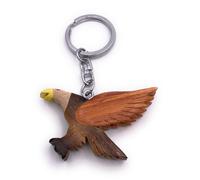 Aquila Dalla Coda Bianca Gufo Uccello Legno Nobile Fatto a Mano Portachiavi