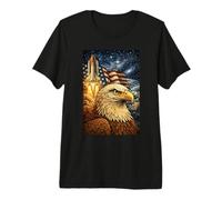 Aquila della libertà nello Spazio - Retro Patriotic USA Artwork Maglietta Premium