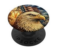 Aquila della libertà nello spazio - Retro Patriotic USA Artwork PopSockets PopGrip Adesivo