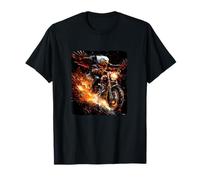 Aquila di Fuoco con Moto per Un Look Patriottico Maglietta