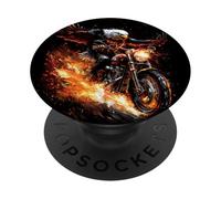 Aquila di fuoco con moto per un look patriottico PopSockets PopGrip Adesivo
