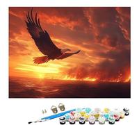 aquila Dipingere con i Numeri Adulti Cielo Paint by Numbers Kit Principianti con 3 Pennelli e Acrilica, Hobby Creativi Adulti per Halloween Decorazioni Casa, Regalo 50 x 70 CM (Senza Cornice) L8-881