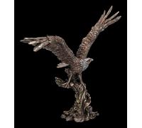 Aquila Figura Con Diffusione di Oscillazione Animale Decorativa IN Bronzo 19cm