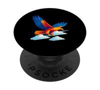 Aquila geometrica che vola sopra le nuvole PopSockets PopGrip Adesivo