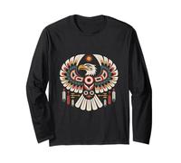Aquila indigena indiana arte tribale nativa americana Maglia a Manica