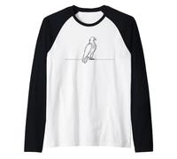 Aquila Line Art Appassionati di Avifauna Maglia con Maniche Raglan
