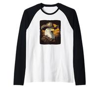 Aquila maestosa con cappello da cowboy per una grande dichiarazione Maglia con Maniche Raglan