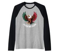Aquila Messicana Orgogliosa E Ali Patriottiche Messicano Maglia con Maniche Raglan