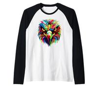 Aquila Pop Art Colori variopinti Aquila reale Falconiere Maglia con Maniche Raglan