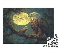 Aquila Puzzle Impossible 1000 Pezzi Forestaa nella Notte di Luna Decorazione Per La Casa. Rilassamento E Intelligence Per Adulti E Bambini Da 12 Anni 1000pcs (75x50cm)