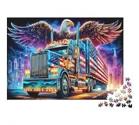 Aquila Puzzle in cartone Camion con ali d’aquila in città Puzzle classico regalo allenamento cerebrale per adulti 70x50cm/1000 pezzi