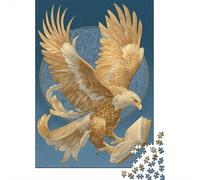 Aquila reale con le ali spiegate che tiene un libro Jigsaw Puzzle 70x50cm/1000pcs Adulti Puzzle Gioco EduGattoivo Decorazioni Per La Casa