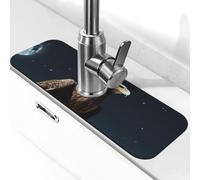 Aquila sotto le stelle Tappetino per rubinetto per lavello da cucina paraspruzzi 14,9 x 38,1 cm Diatomite Tappetino ad asciugatura rapida Vassoio per lavello Super assorbente Rubinetto a ventosa