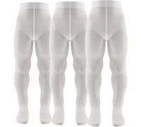 AQUILONE 0-14 Collant Bambina 50 Denari, Calze in Morbida Microfibra Elasticizzata e Coprente, Made in Italy - 3 Paia (Bianco, 8)