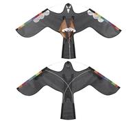 Aquilone Anti-Uccelli a Forma di Falco | Eliminatore Visivo con Riflettenti per Allontanare i nocivi | Protezione delle Colture, Giardini, Fruttetti, Balconi