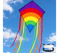 Aquilone Bambini e Adulti,Aquiloni Arcobaleno Delta,Aquiloni a Linea Singol | Aquilone Facile da Mosca per Principianti, Divertimento all'Aperto, 76 x 64 cm, con filo di drago da 80m