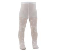 AQUILONE Collant Bella, Collant Neonato, Calzamaglia Neonato, Collant Neonato Velato con Ricamo Cuori, Collant Cerimonia - Made in Italy (bianco, 6-12)